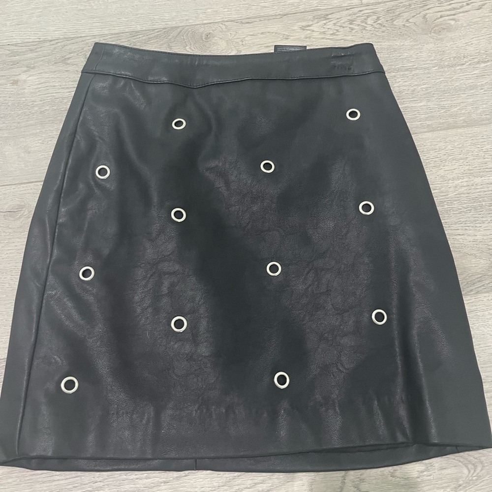 Black faux leather skirt